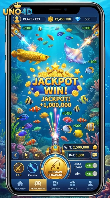 Dashboard pengguna uno4d yang menampilkan kategori aplikasi dengan jelas.